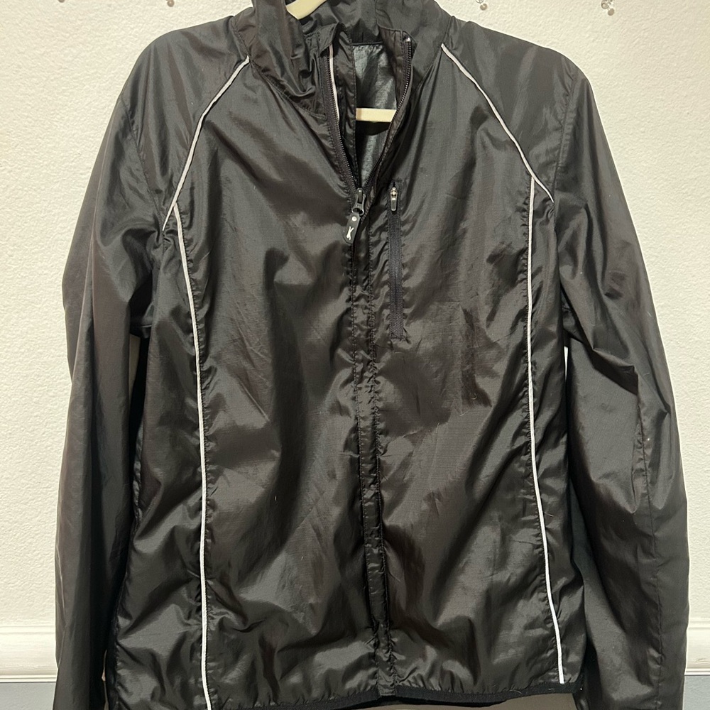 Slazenger Black Windbreaker with White Accents